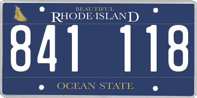 RI license plate 841118