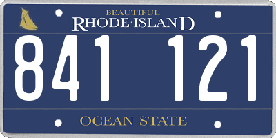 RI license plate 841121