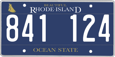 RI license plate 841124