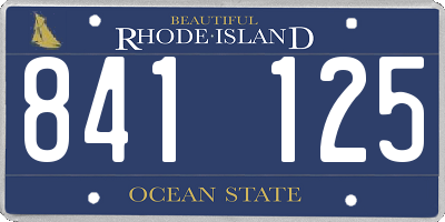 RI license plate 841125