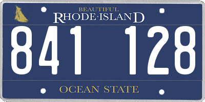 RI license plate 841128