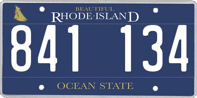 RI license plate 841134