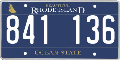 RI license plate 841136