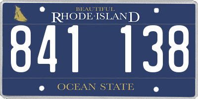 RI license plate 841138