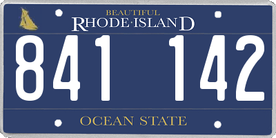 RI license plate 841142