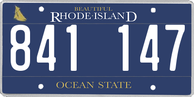 RI license plate 841147