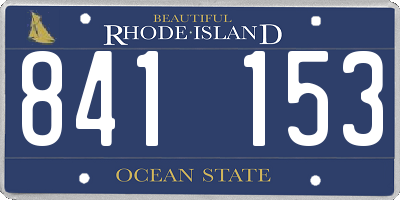 RI license plate 841153