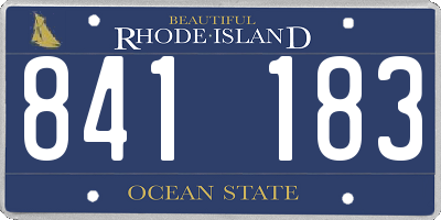 RI license plate 841183