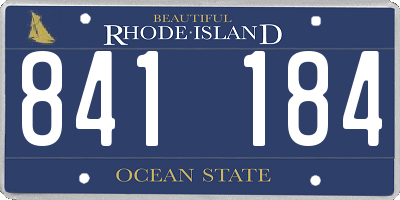 RI license plate 841184