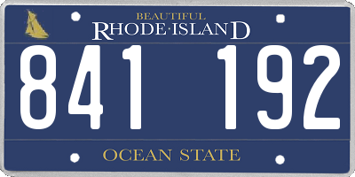 RI license plate 841192