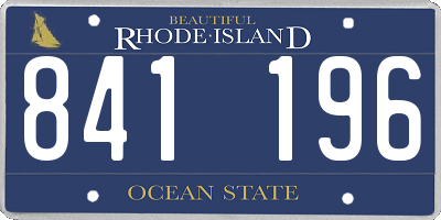 RI license plate 841196