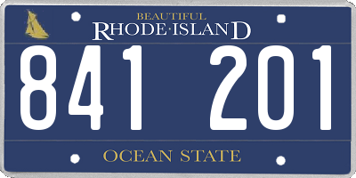 RI license plate 841201