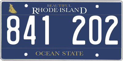 RI license plate 841202
