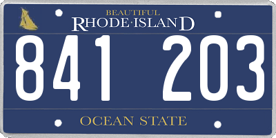 RI license plate 841203