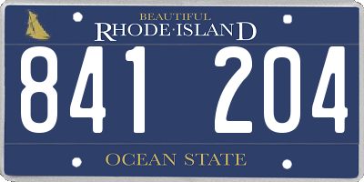 RI license plate 841204