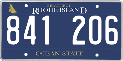 RI license plate 841206
