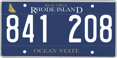 RI license plate 841208