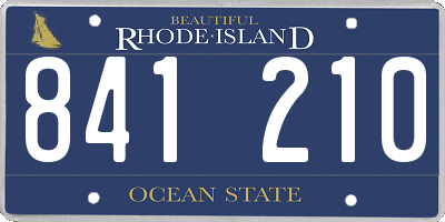 RI license plate 841210