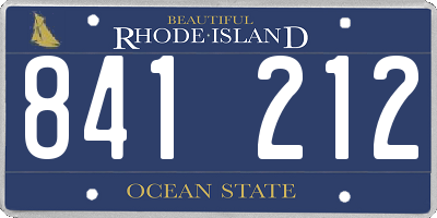 RI license plate 841212
