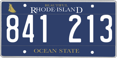 RI license plate 841213