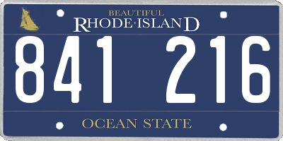 RI license plate 841216