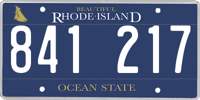 RI license plate 841217