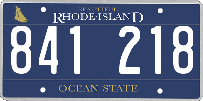 RI license plate 841218
