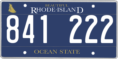 RI license plate 841222