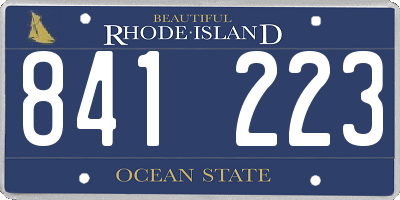 RI license plate 841223
