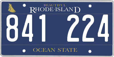 RI license plate 841224