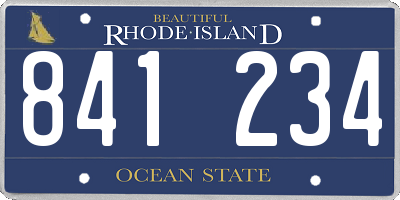 RI license plate 841234