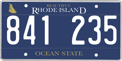 RI license plate 841235