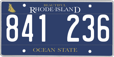 RI license plate 841236