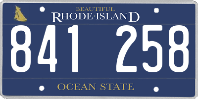 RI license plate 841258