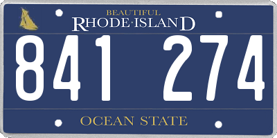 RI license plate 841274