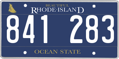 RI license plate 841283