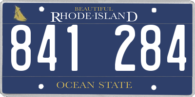 RI license plate 841284