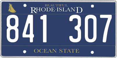 RI license plate 841307