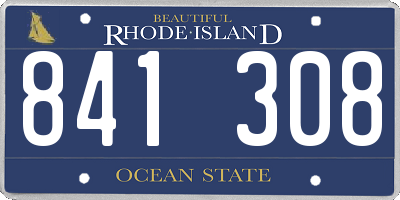 RI license plate 841308
