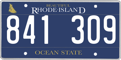 RI license plate 841309