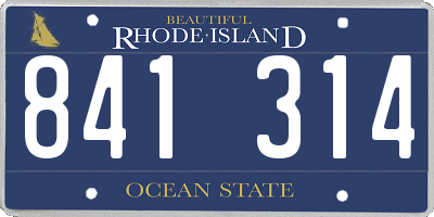 RI license plate 841314