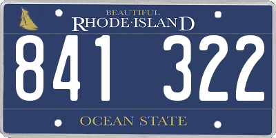 RI license plate 841322