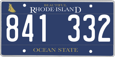 RI license plate 841332