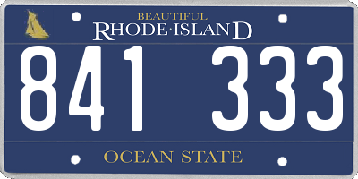 RI license plate 841333