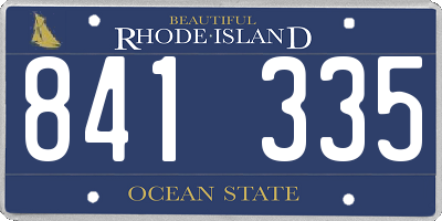 RI license plate 841335