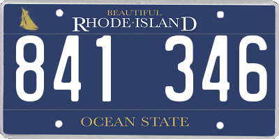 RI license plate 841346