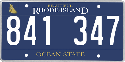 RI license plate 841347