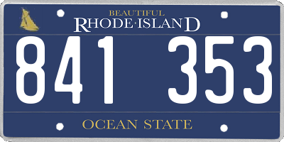 RI license plate 841353
