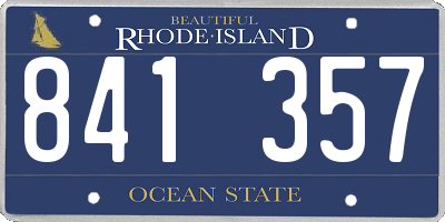 RI license plate 841357