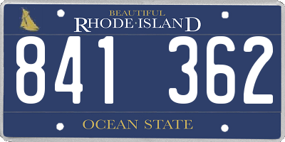 RI license plate 841362